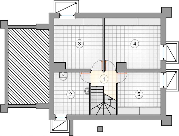 Układ pomieszczeń w piwnicy (rzut) w projekcie Ada Plus