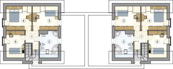 Układ pomieszczeń na poddaszu (rzut) w projekcie Polo Duo