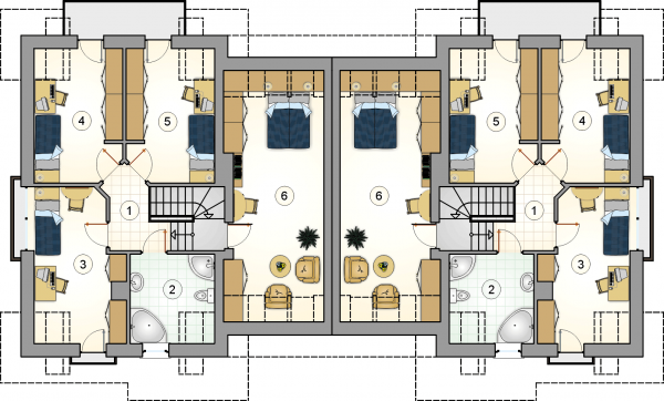 Układ pomieszczeń na poddaszu (rzut) w projekcie Fokstrot Duo